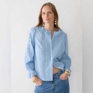 J. Crew EYELET-TRIM BUTTON-UP SHIRT
Item BQ182
Size: X-LARGE
Color: FROZEN LAKE